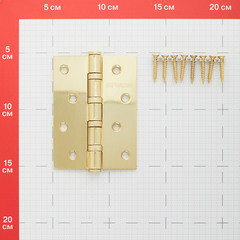 Петля Fuaro карточная универсальная неразъемная 100х75 мм матовое золото - фото 2