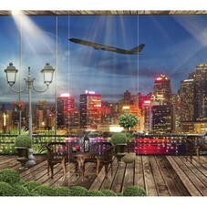 Фотообои Fbrush Flizetto Palmetto Вид на ночной город (300x270 см)