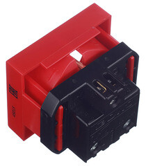 Розетка для кабель-канала DKC Viva красная со шторками 2 модуля (45015) - фото 4