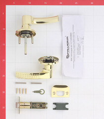 Ручка-защелка Palladium 3903 PB PS без ключа и фиксатора латунь - фото 3