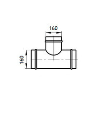 Тройник для круглых воздуховодов d160 мм 90° оцинкованный - фото 3