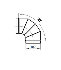 Отвод для круглых воздуховодов d100 мм на 90° оцинкованный - фото 3
