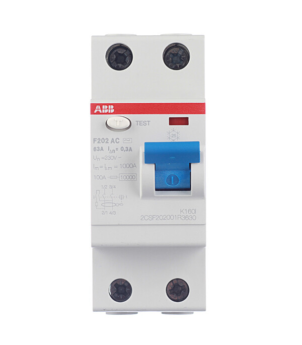 Изображение товара УЗО ABB S F202 63А 1P+N тип AC 300 мА защита от поражения и возгораний