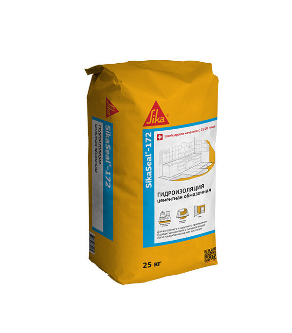 Изображение товара Гидроизоляция цементная Sika Seal 172 тонкослойная 25 кг
