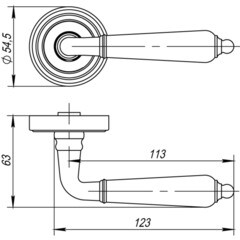 Ручка дверная Punto Libretto круглая розетка матовый никель/хром - фото 5