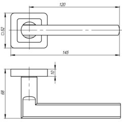 Ручка дверная Punto Pluton квадратная розетка черная - фото 2