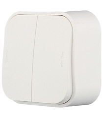 Выключатель Legrand Quteo двухклавишный накладной белый (782202) - фото 2