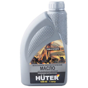 Масло для 4-х тактного двигателя Huter 10W-40 полусинтетическое 1 л ...