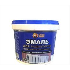 Эмаль для радиаторов и металла акриловая Оптилюкс полуглянцевая 0,5 кг