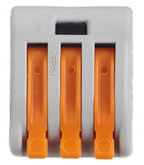 Клемма на 3 провода Wago 0,08-2,5 кв.мм с рычажками без пасты (50 шт.) (222-413/2651) - фото 3