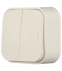 Выключатель Legrand Quteo двухклавишный накладной слоновая кость (782232) - фото 3