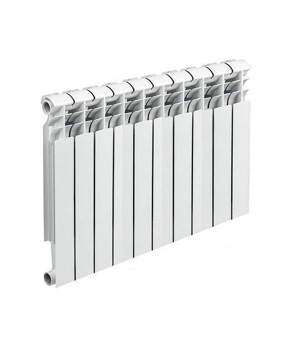 Изображение товара Биметаллический радиатор 500 мм 10 секций боковое подключение белый