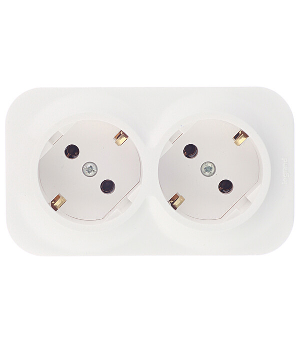 Изображение товара Розетка Legrand Quteo белая 2 гнезда для сухих помещений IP20