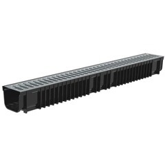 Лоток пластиковый Steelot SteePlain DN100 H100 с решеткой стальной