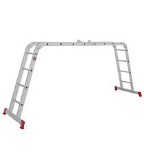 Лестница алюминиевая трансформер четырехсекционная 4 ступени Новая высота бытовая - фото 1