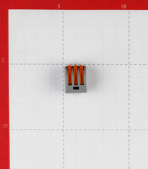 Клемма на 3 провода Wago 0,08-2,5 кв.мм с рычажками без пасты (50 шт.) (222-413/2651) - фото 5