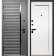 Дверь входная Ferroni Luxor Горизонталь НЕО левая графит - эмалит белый 960х2050 мм