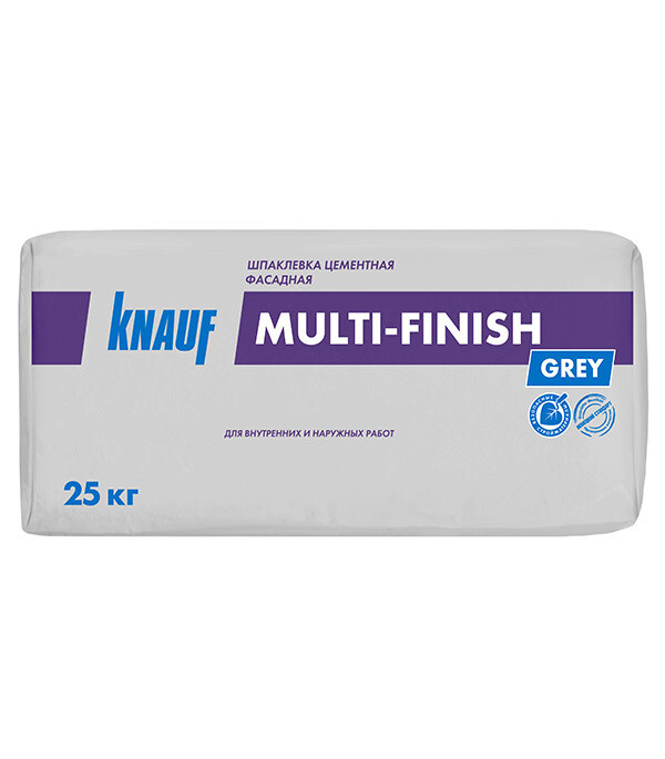 Изображение товара Шпаклевка цементная Knauf Мультифиниш фасадная серая 25 кг