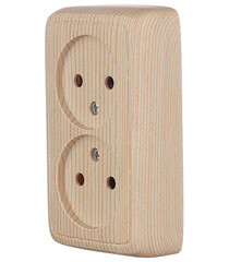 Розетка Hegel Alfa накладная сосна (РА16-143-02) - фото 3