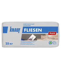 Клей для плитки/ керамогранита/ камня Knauf Флизен Плюс серый класс C1 TE 25 кг