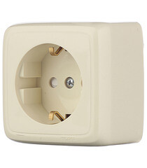 Розетка Hegel Alfa накладная слоновая кость со шторками (РА16-114-01) - фото 5