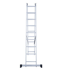 Лестница алюминиевая трансформер двухсекционная 9 ступеней Новая высота бытовая - фото 7