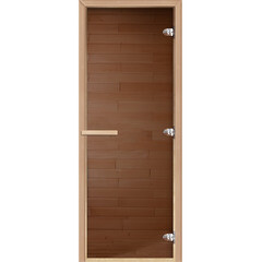 Дверь для бани и сауны стеклянная бронза DoorWood Теплый день 690x1890 мм (DW01124)