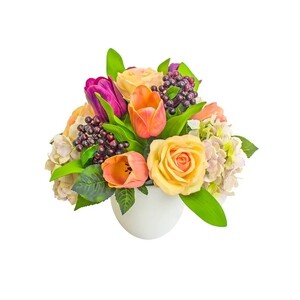 Букет Розы и тюльпаны в кашпо (К19-217/010/090)