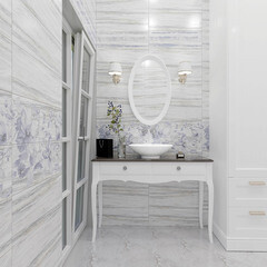 Плитка декор Нефрит Джордан голубая 1 600х200х9 мм - фото 2