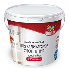 Эмаль акриловая Olecolor для радиаторов отопления белая полуглянцевая 2,5 кг