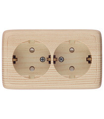 Розетка Hegel Alfa накладная сосна со шторками (РА16-154-02) - фото 1