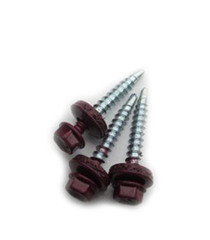 Изображение товара Саморезы кровельные с буром 35х4,8 мм металл-дерево красное вино RAL 3005 (250 шт.)