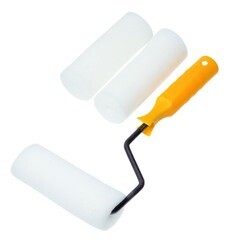 Валик Ремоколор поролон 140 мм 10 мм 2 сменные шубки с рукояткой