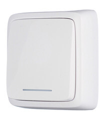 Выключатель Hegel Alfa одноклавишный накладной белый с подсветкой (ВА10-114) - фото 5