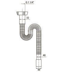 Сифон гофрированный Wirquin 1 1/4х40/50 мм (30718002) - фото 2