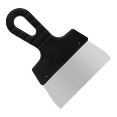 Шпатель фасадный Мастер прямой нержавеющая сталь 0,4 мм пластиковая рукоятка 150 мм