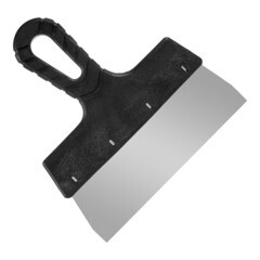 Шпатель фасадный Мастер прямой нержавеющая сталь 0,4 мм пластиковая рукоятка 200 мм