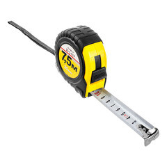 Рулетка Т2 обрезиненный корпус из ABS-пластика трехслойное покрытие ленты 7,5 мх25 мм