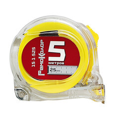 Рулетка Т3 прозрачный корпус из ABS-пластика трехслойное покрытие ленты 5 мх25 мм