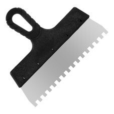 Шпатель фасадный зубчатый нержавеющая сталь 0,45 мм пластиковая рукоятка 250 мм зуб 8х8 мм