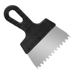 Шпатель фасадный Мастер зубчатый нержавеющая сталь 0,4 мм пластиковая рукоятка 150 мм зуб 6х6 мм