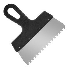 Шпатель фасадный Мастер зубчатый нержавеющая сталь 0,4 мм пластиковая рукоятка 200 мм зуб 6х6 мм