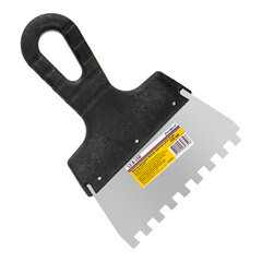 Шпатель фасадный Мастер зубчатый нержавеющая сталь 0,4 мм пластиковая рукоятка 150 мм зуб 8х8 мм