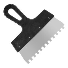 Шпатель фасадный Мастер зубчатый нержавеющая сталь 0,4 мм пластиковая рукоятка 200 мм зуб 8х8 мм