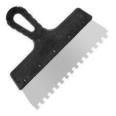 Шпатель фасадный Мастер зубчатый нержавеющая сталь 0,4 мм пластиковая рукоятка 250 мм зуб 8х8 мм