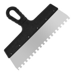 Шпатель фасадный Мастер зубчатый нержавеющая сталь 0,4 мм пластиковая рукоятка 300 мм зуб 8х8 мм