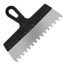 Шпатель фасадный Мастер зубчатый нержавеющая сталь 0,4 мм пластиковая рукоятка 300 мм зуб 10х10 мм