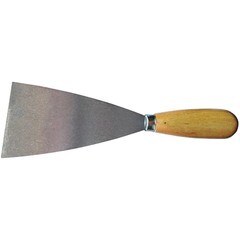 Шпатель-скребок углеродистая сталь с односторонней заточкой кромки деревянная рукоятка 70 мм