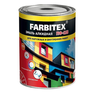 Эмаль Farbitex ПФ-115 светло-голубая 1,8 кг — купить в Санкт-Петербурге ...
