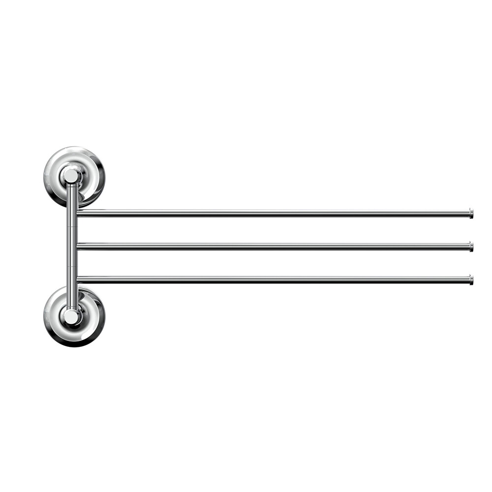 Изображение товара Полотенцедержатель Fora Drop 390 мм тройной поворотный на шуруп нержавеющая сталь хром (FOR-DP023/6789)